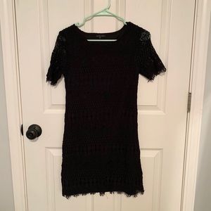 Knee-length Black Lace Dress